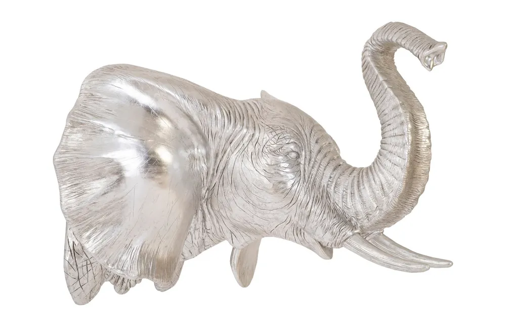 High Quality Elephant Wall Art, Resin, Silver Leaf | Phillips Collection - PH93044