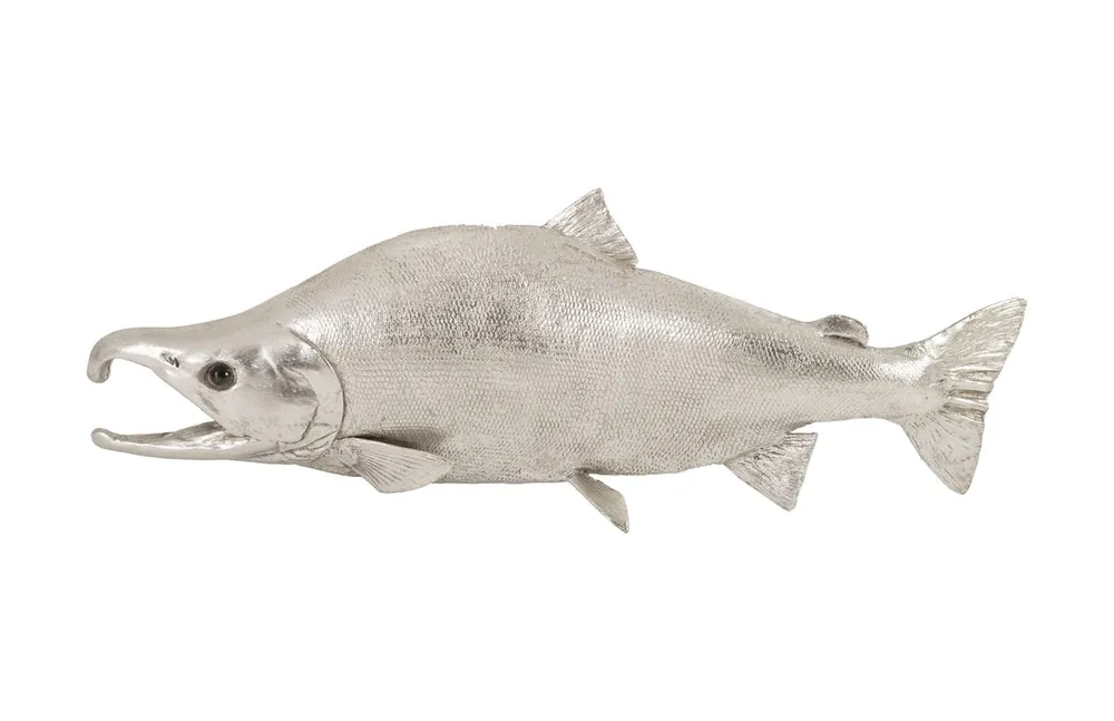 Sockeye Salmon Fish Wall Sculpture, Resin, Silver Leaf | Phillips Collection - PH76837 High Quality