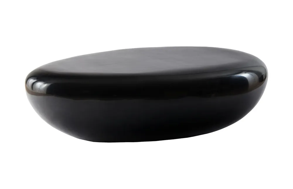 Markdown River Stone Coffee Table, Gel Coat Black, Large | Phillips Collection - PH67486