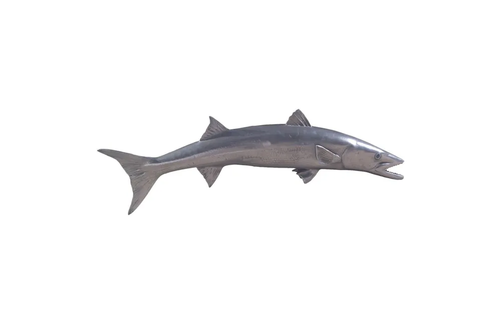 Barracuda Fish Wall Sculpture, Resin, Polished Aluminum Finish | Phillips Collection - PH64559 Money Back Guarantee