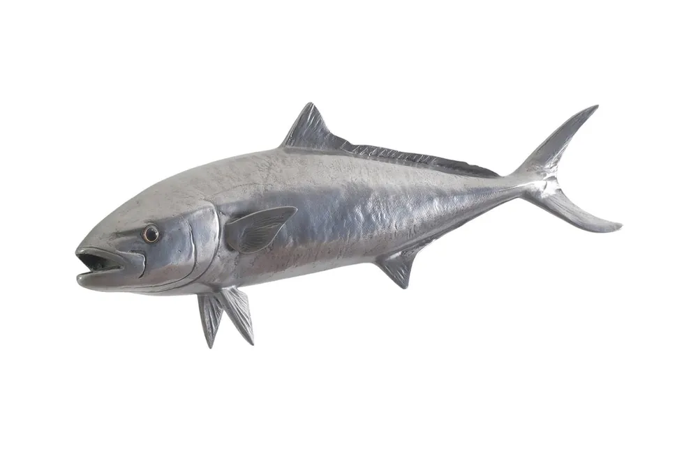 While Supplies Last Yellow Tailed King Fish Wall Sculpture, Resin, Polished Aluminum Finish | Phillips Collection - PH64552