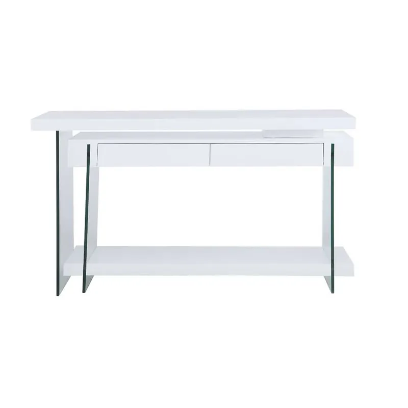 Professional Grade Modern Rotatable Glass & Wooden Desk w/ Drawers & Shelf | Modern Motion - 6920-DSK
