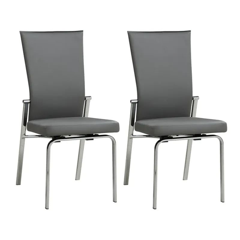 Professional Grade Contemporary Motion-Back Side Chair w/ Chrome Frame | Modern Motion - MOLLY-SC-GRY