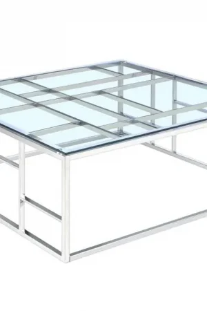 39" Square Glass Top w/ Ladder Style Frame | Modern Motion - 5073-CT Best Seller