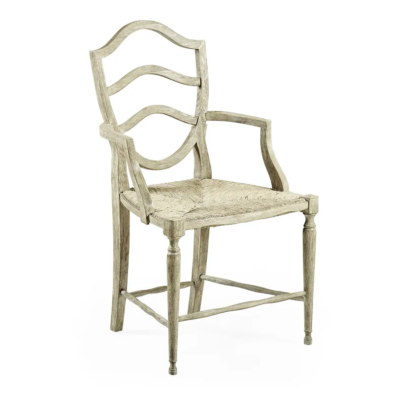William Yeoward Bodiam Grey Oak Arm Chair | Jonathan Charles Furniture - 530000-AC-GYO Express Delivery