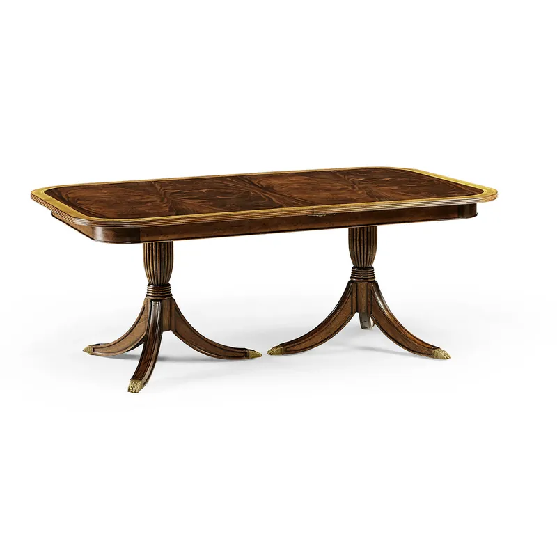 Fresh Stock Buckingham Regency Crotch Mahogany Extending Dining Table | Jonathan Charles Furniture - 492266-75L-MAH