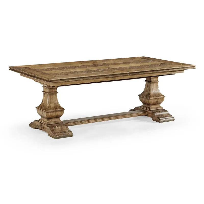 Casual Accents Medium Driftwood Parquet Top Dining Table | Jonathan Charles Furniture - 491169-86L-DTM Final Sale
