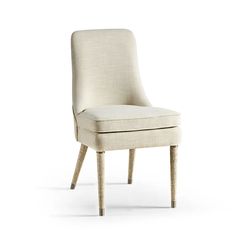 Water Shoal Linen & Grass Cloth Side Chair | Jonathan Charles Furniture - 001-2-131-LOW Flash Sale