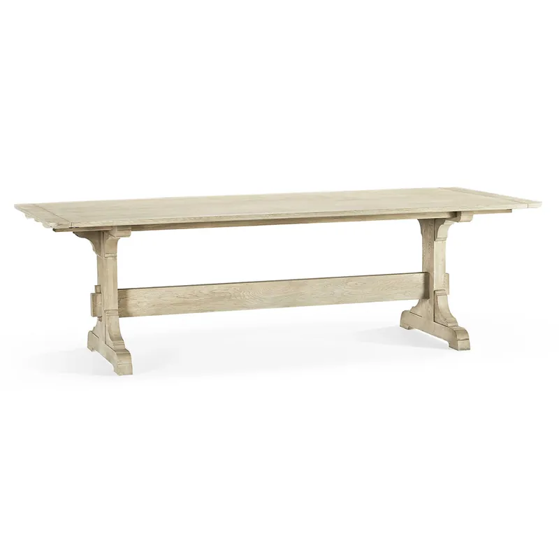 Timeless Epoch Trestle Dining Table In Stripped Oak | Jonathan Charles Furniture - 003-2-A50-STO Fast Shipping
