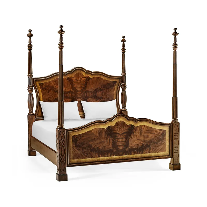 Limited Time Versailles Mahogany King Poster Bed | Jonathan Charles Furniture - 493801-USK-MAH