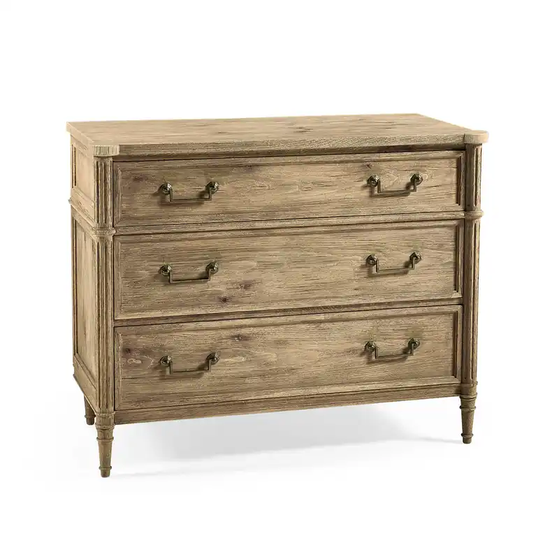 Timeless Kalpa Louis Xvi Drawer Chest In Stripped Brown Chestnut | Jonathan Charles Furniture - 003-3-262-WNC Same Day Shipping