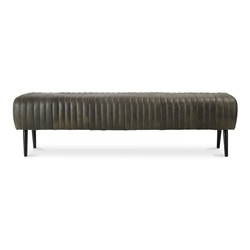 Shop Now Endora Bench Charred Olive Leather | Moe's Home Collection - PK-1105-16