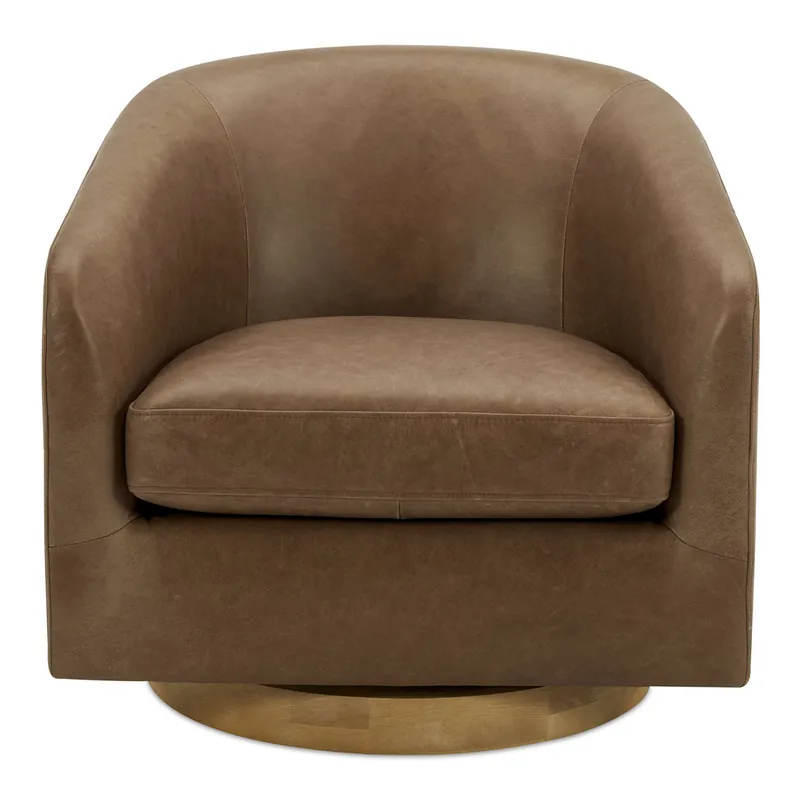 Oscy Leather Swivel Chair Tan | Moe's Home Collection - KQ-1015-40-USA Price Drop