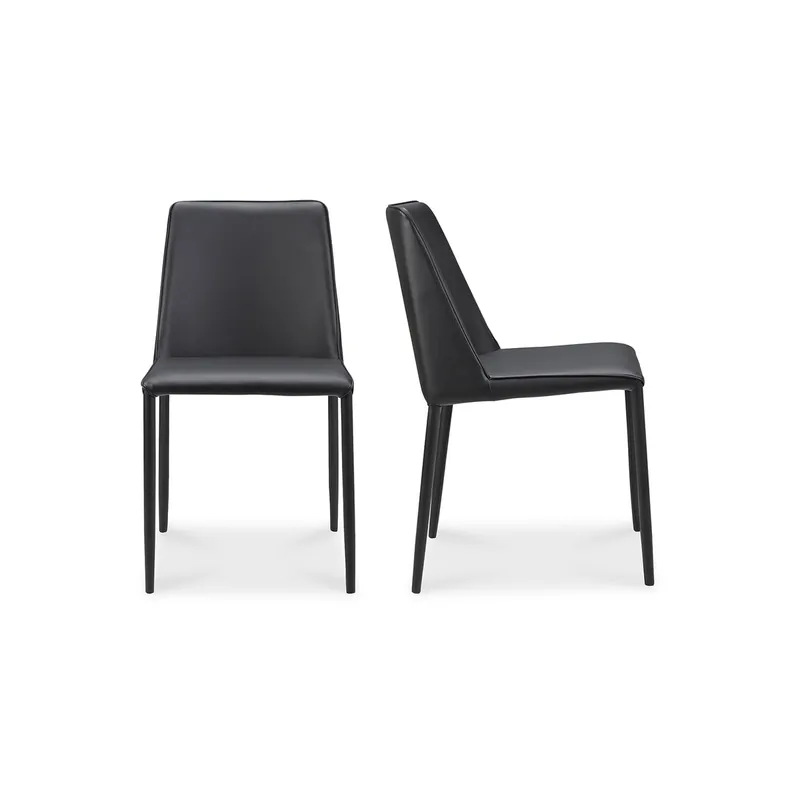 Save Now Nora Dining Chair Black Vegan Leather-Set Of Two | Moe's Home Collection - YM-1004-29