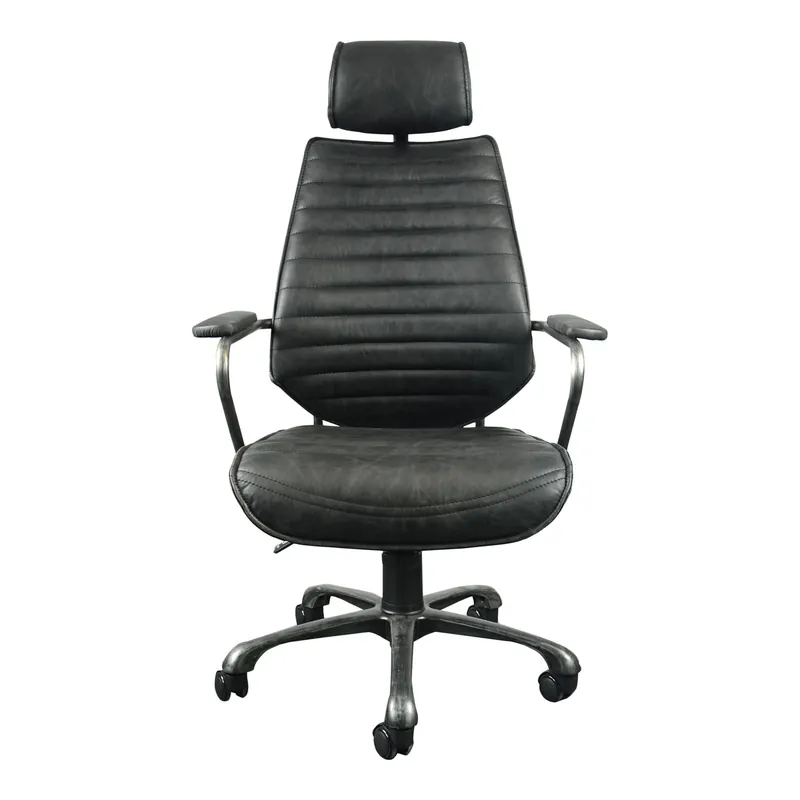 Executive Swivel Office Chair Onyx Black Leather | Moe's Home Collection - PK-1081-02 While Supplies Last