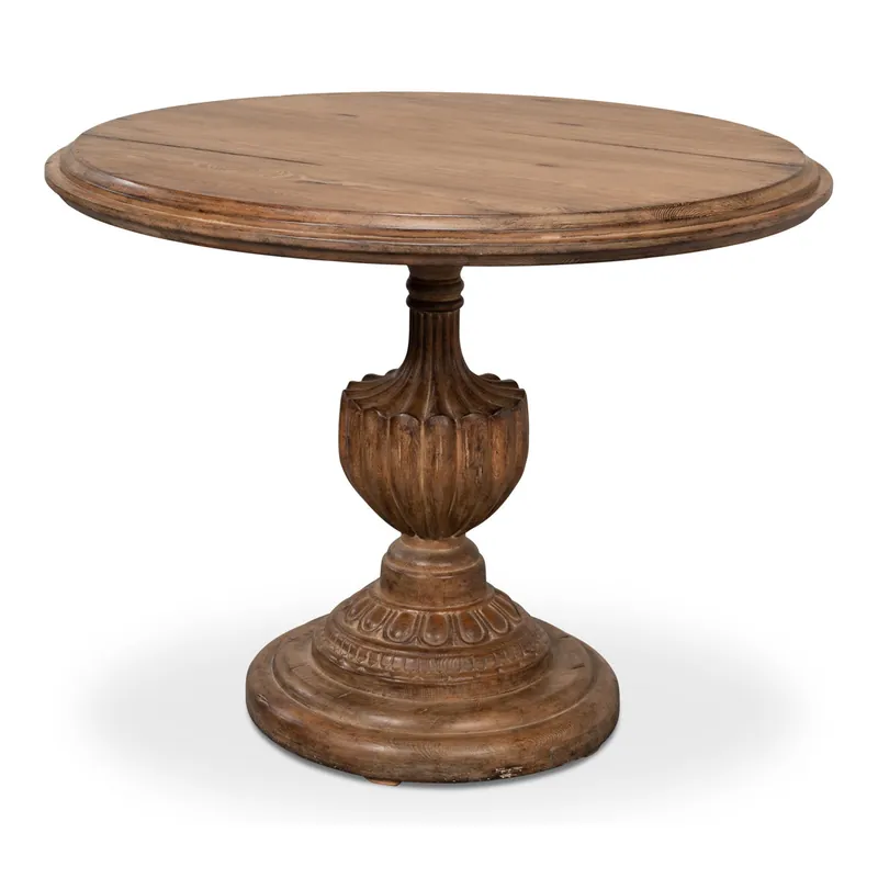 Warranty Included Renaissance Pedestal Dining Table 40"Top | Sarreid Ltd - 52766