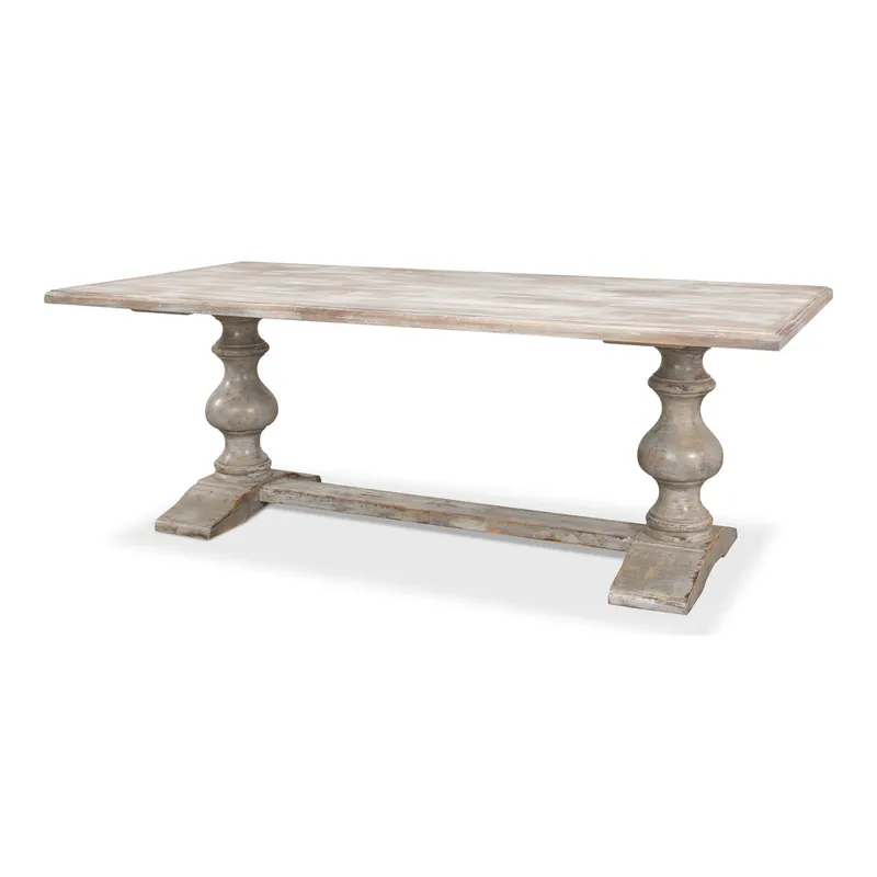 Lionisio Trestle Table Grey Oak | Sarreid Ltd - R085-73 Top Pick