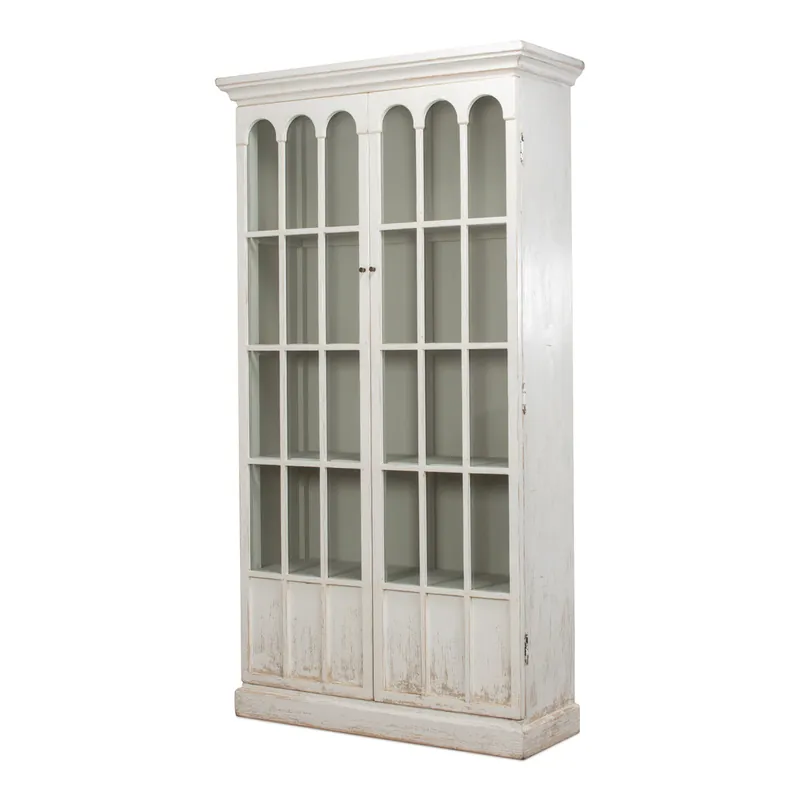 Crafted Edgar Allan Glass Bookcase | Sarreid Ltd - 53227