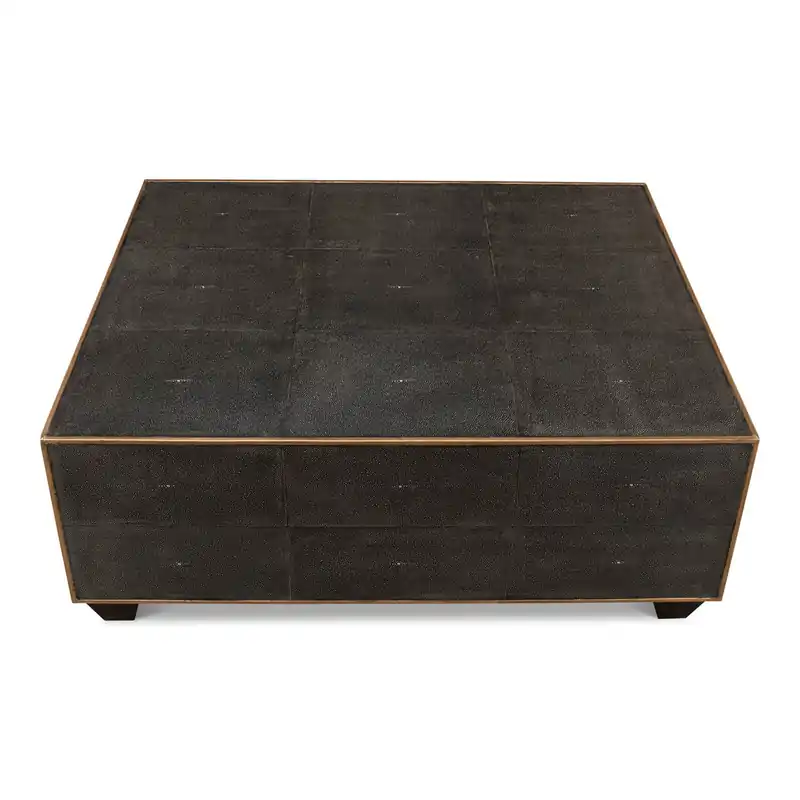 Special Discount Grey Leather Shagreen Cocktail Table | Sarreid Ltd - 40471