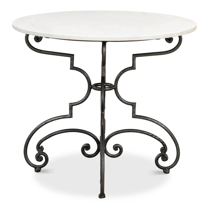 Editor’s Pick The French Iron And Marble Table | Sarreid Ltd - 30139