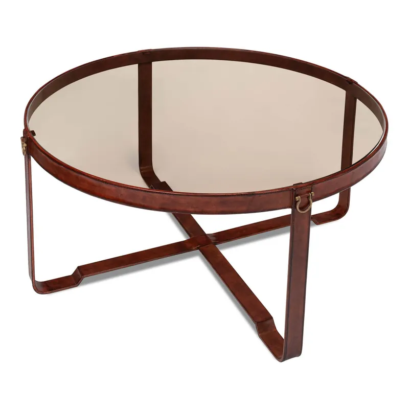 Markdown Harness Round Coffee Table | Sarreid Ltd - 29906
