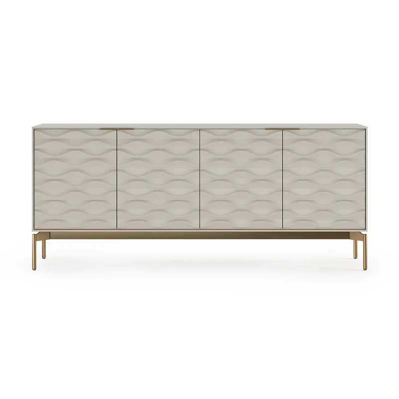 Price Cut Ripple Modern Storage Credenza Stone Satin Brass | BDI Furniture - 7629 ST-BR