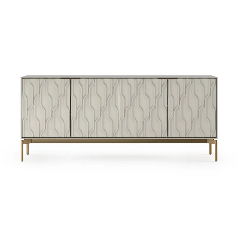 High Quality Mesa 79'' Sideboard in Stone Satin Brass Clear | BDI Furniture - 7639ST-BR