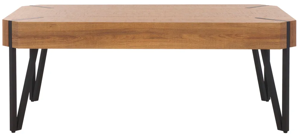 Big Sale Safavieh Liann Rustic Midcentury Wood Top Coffee Table - Natural Brown / Black