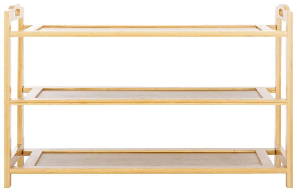 Free Returns Safavieh Baretta 3 Tier Shoe Shelf - Natural Bamboo