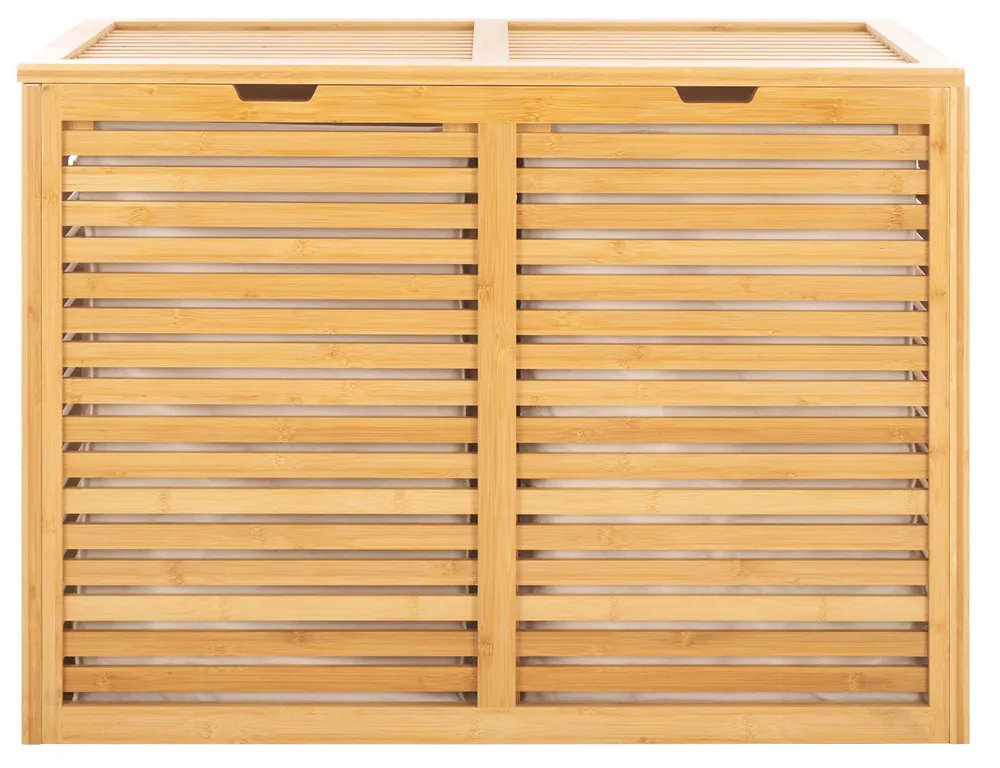 Original Safavieh Lahiri 2 Compartment Laundry Basket - Natural / Beige