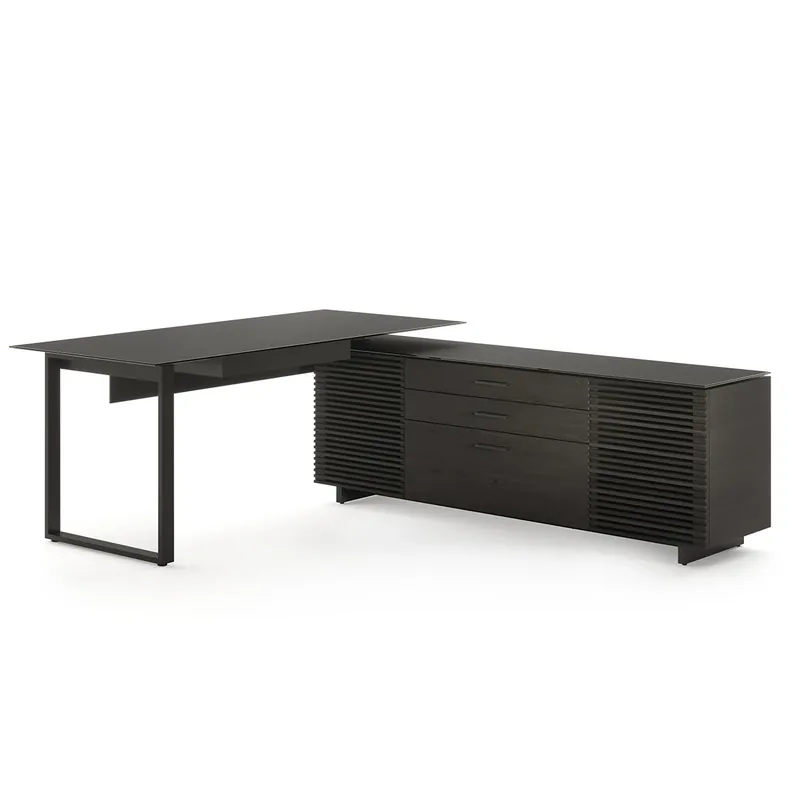 Place Order Corridor - L Desk in Charcoal Stained Ash | BDI Furniture- 6531 CRL