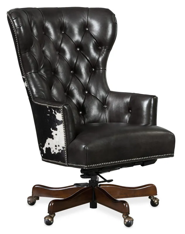 Katherine Executive Swivel Tilt Chair w/ Black & White HOH | Hooker Furniture - EC448-097 Handmade