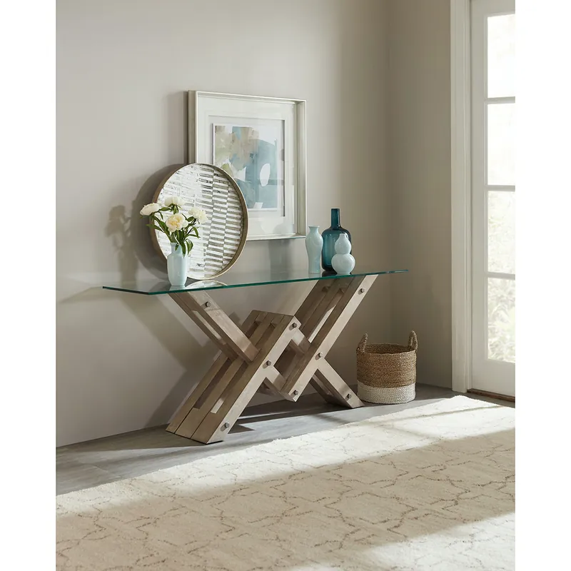 Affinity Glass Top Accent Console | Hooker Furniture - 6050-85001-GRY Deal