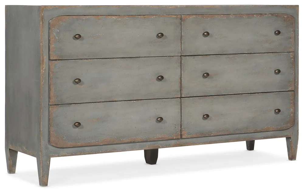 New Release Ciao Bella Six-Drawer Dresser- Speckled Gray | Hooker Furniture - 5805-90002-95