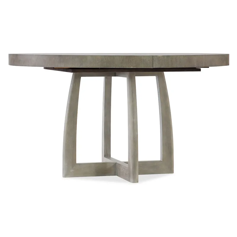 Affinity 48in Round Pedestal Dining Table w/1-18in Leaf | Hooker Furniture - 6050-75203-GRY Latest