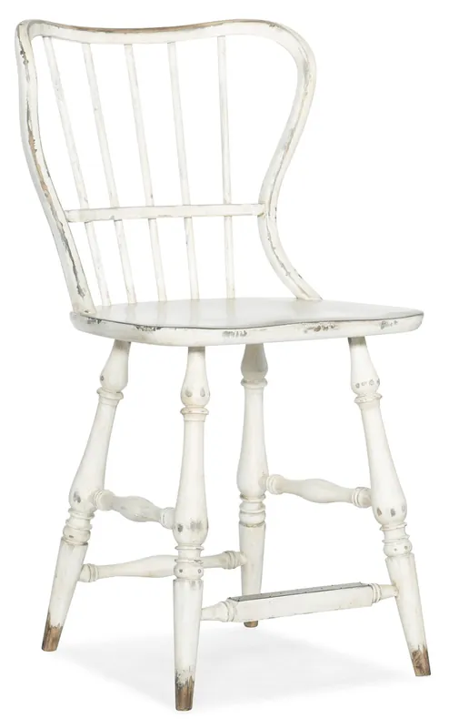 Luxury Ciao Bella Spindle Back Counter Stool-White | Hooker Furniture - 5805-75351-02