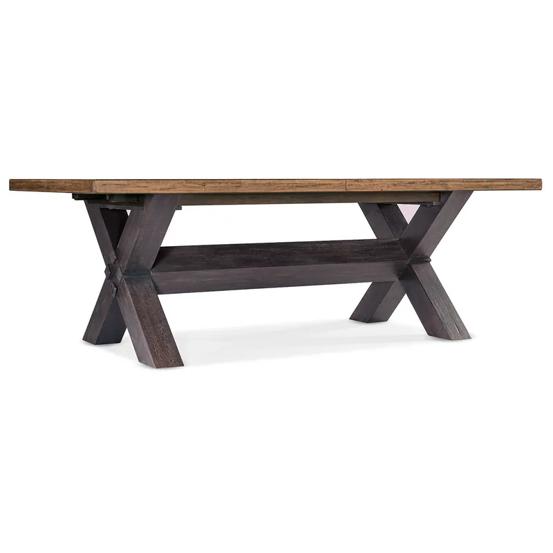Big Sky Trestle Dining Table w/2-20in leaves | Hooker Furniture - 6700-75200-80 Best Choice