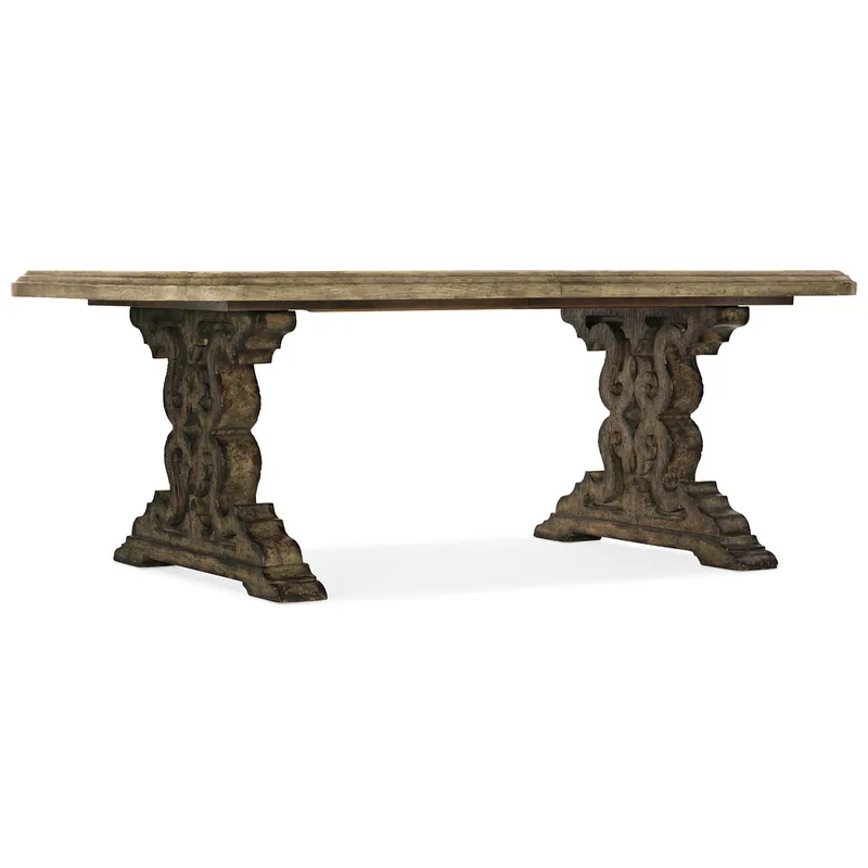 La Grange Le Vieux 86in Double Pedestal Table w/2-18in Leaves | Hooker Furniture - 6960-75200-81 Instant Buy