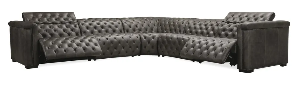 Savion Grandier 5 pc Sectional w/2 PWR Recline PWR Headrest | Hooker Furniture - SS434-G5PS-096 One Day Deal