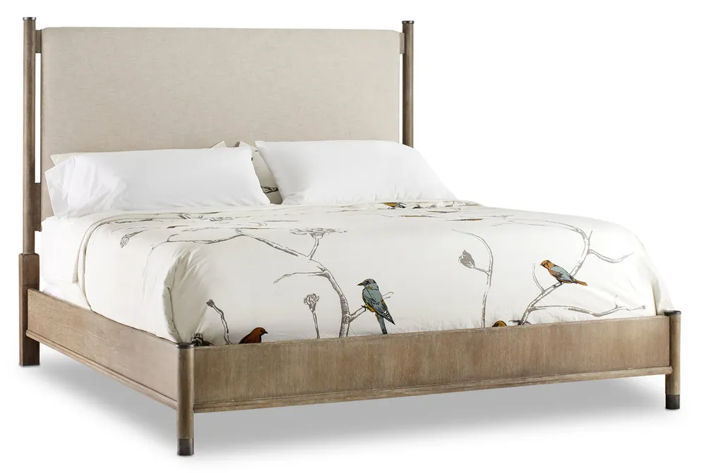 Premium Affinity California King Upholstered Bed | Hooker Furniture - 6050-90960-GRY