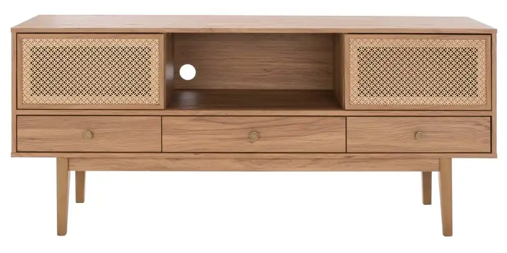 Safavieh Ceu 3 Drawer 1 Shelf Media Stand -Oak Price Cut