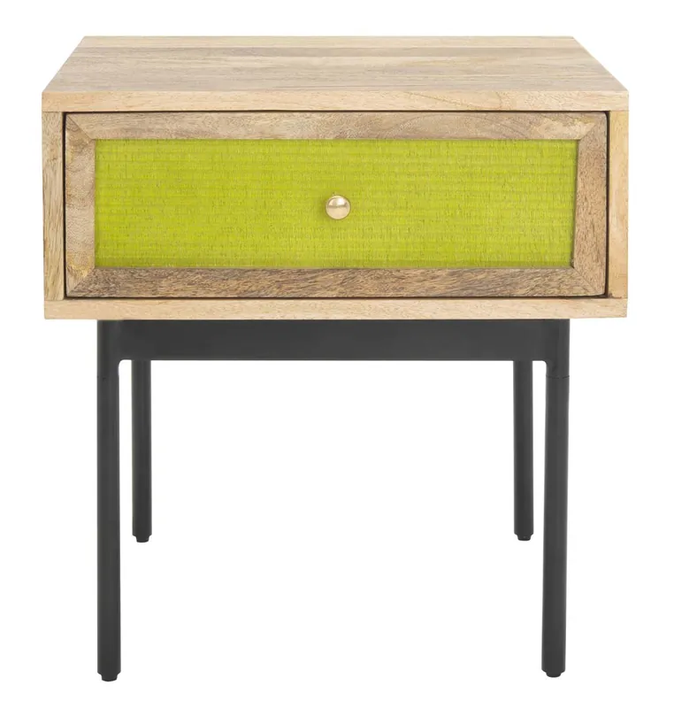 Safavieh Bahiti 1 Drawer Nighstand - Natural/Black Holiday Sale