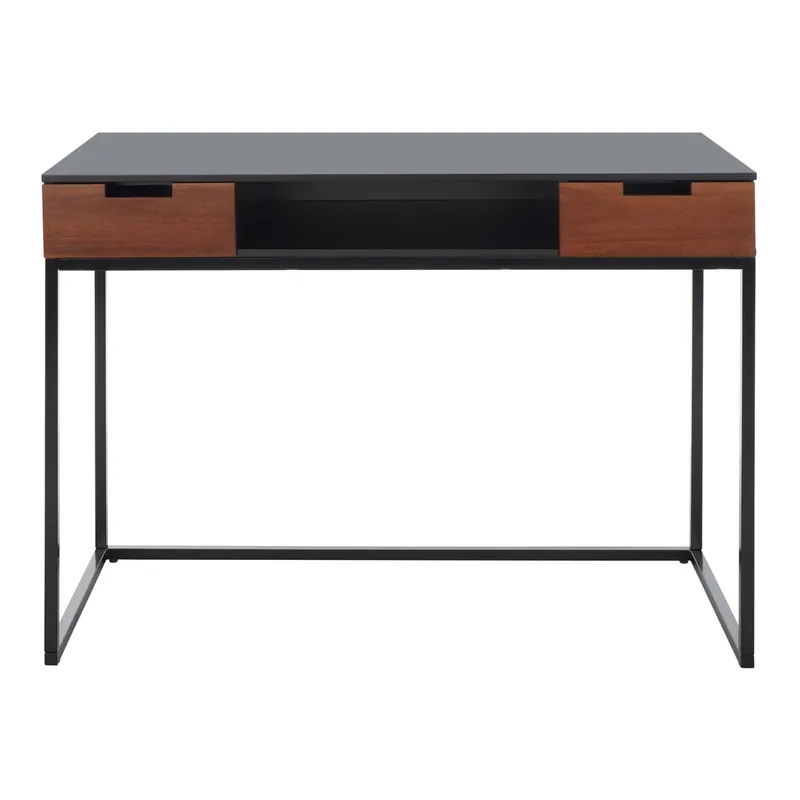 Safavieh Vance 2 Drawer 1 Shelf Desk- Brown/Black Same Day Shipping