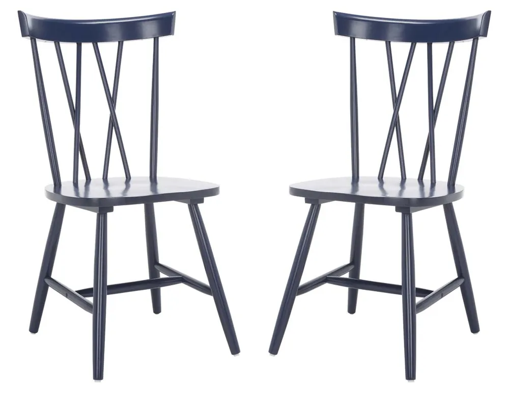 One Day Deal Safavieh Friar Dining Chair- Navy (Set of 2)