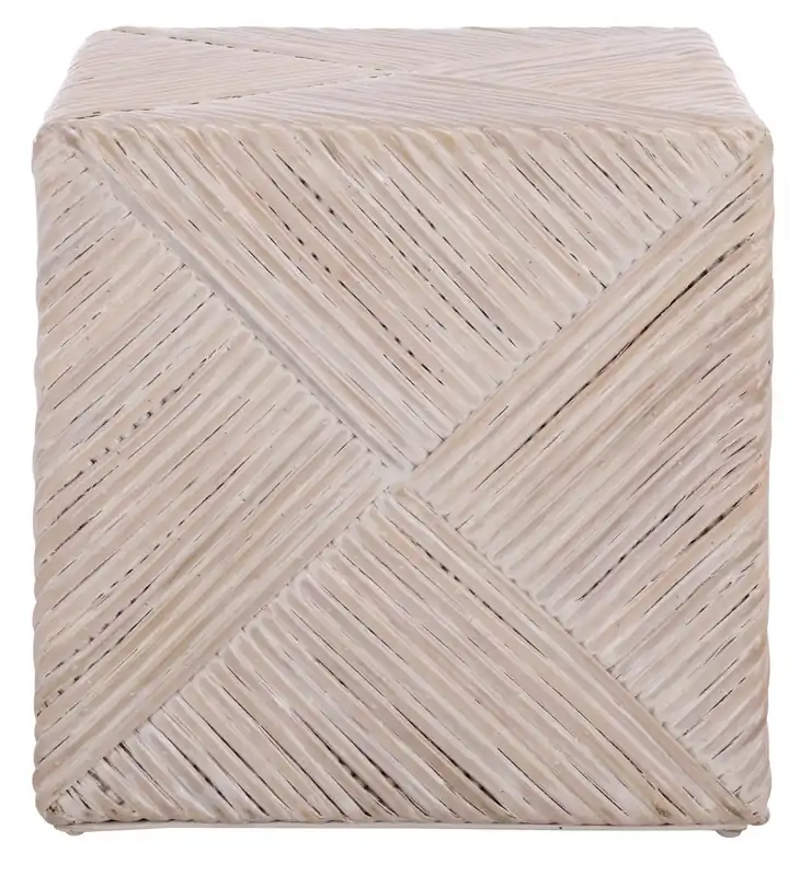 Viral Wynrose Woven Rattan Ottoman | Safavieh Couture - CWK2029