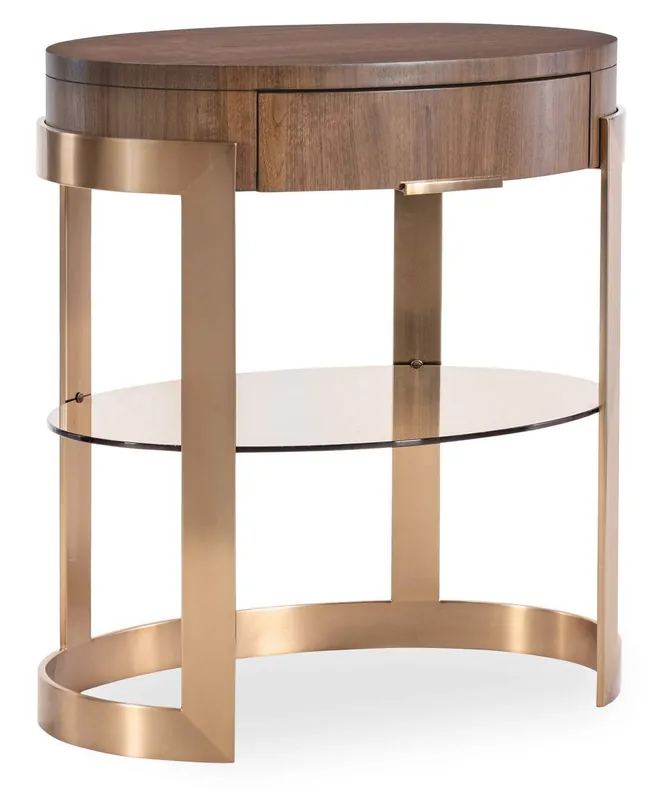 Latest Eleana Oval Nightstand - Medium Wood | Hooker Furniture - 7252-90115-85