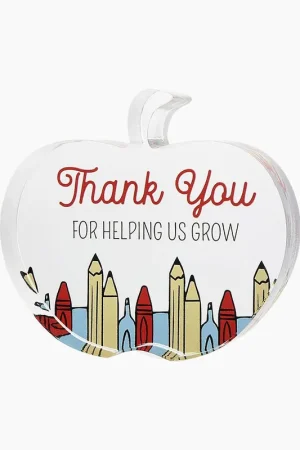 Shop Now Thank You For Helping Us Grow 3.5" Acrylic Plaque