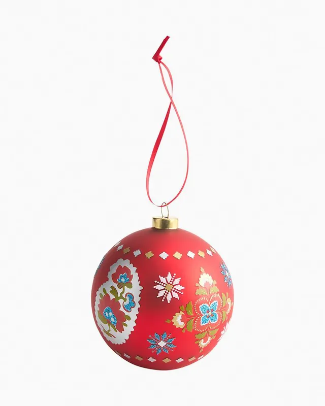 Grab Now Boxed Ornament in North Star Sky Haute Red