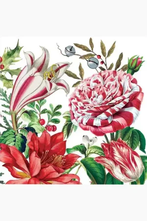 No Minimum Order Christmas Bouquet Cocktail Napkins (Pack of 20)