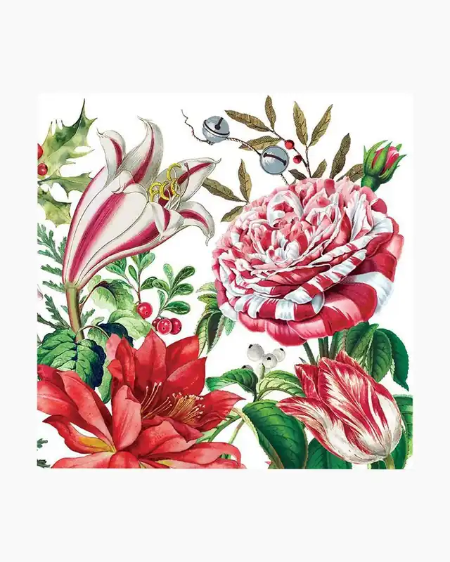 No Minimum Order Christmas Bouquet Cocktail Napkins (Pack of 20)